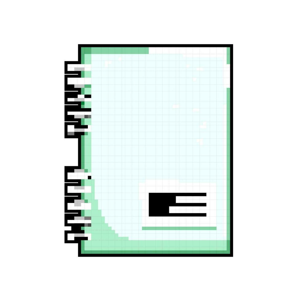 tömma anteckningsbok spel pixel konst vektor illustration