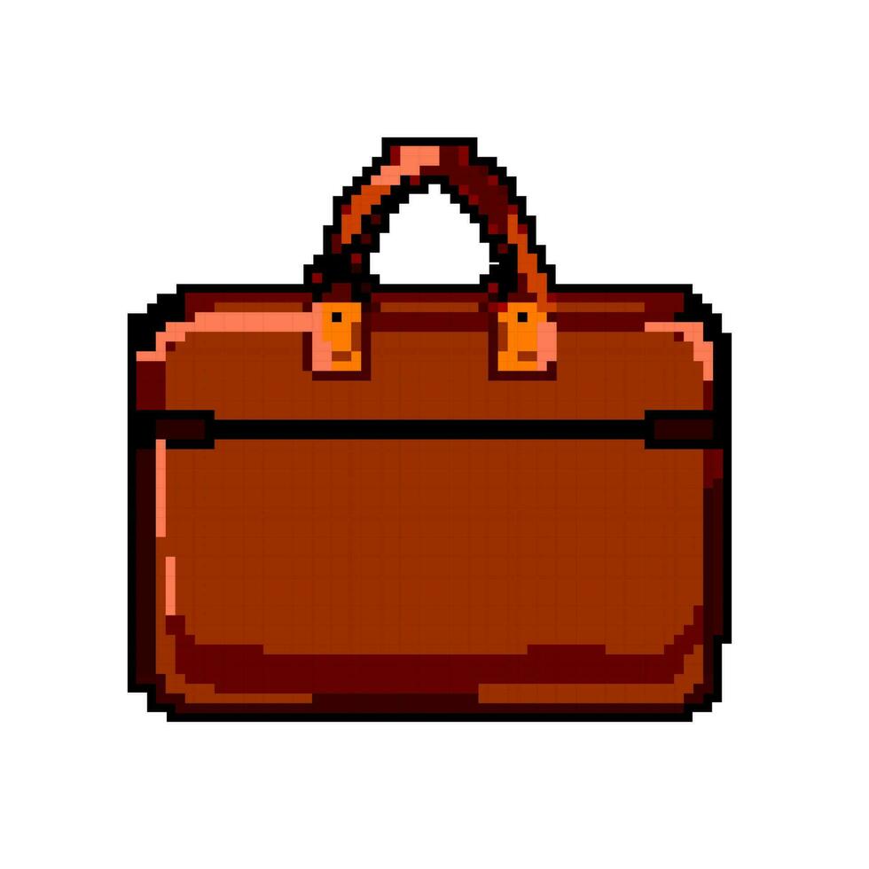 Mann Geschäft Tasche Spiel Pixel Kunst Vektor Illustration