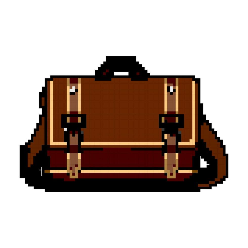 Reise Geschäft Tasche Spiel Pixel Kunst Vektor Illustration