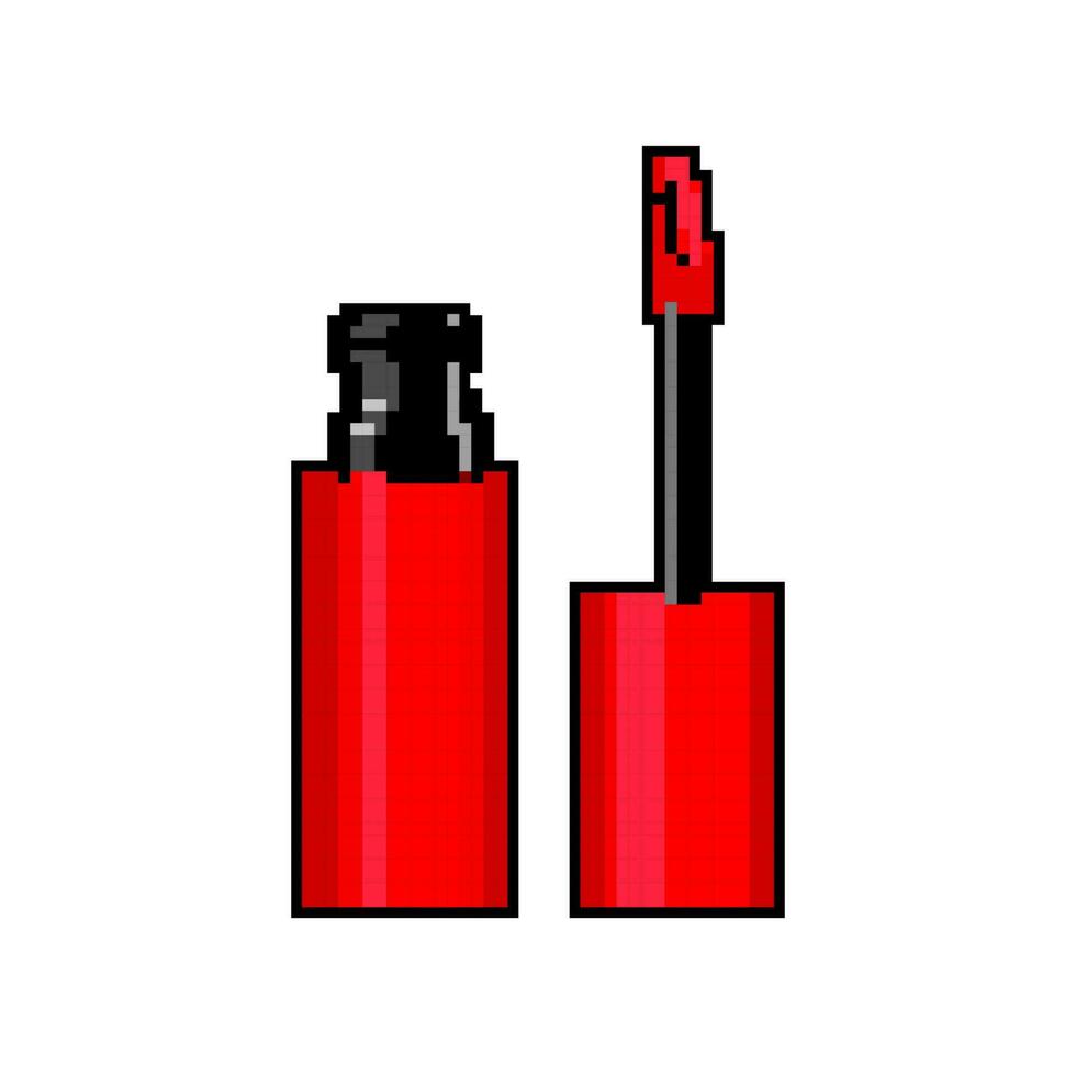 rot Lippenstift bilden Spiel Pixel Kunst Vektor Illustration