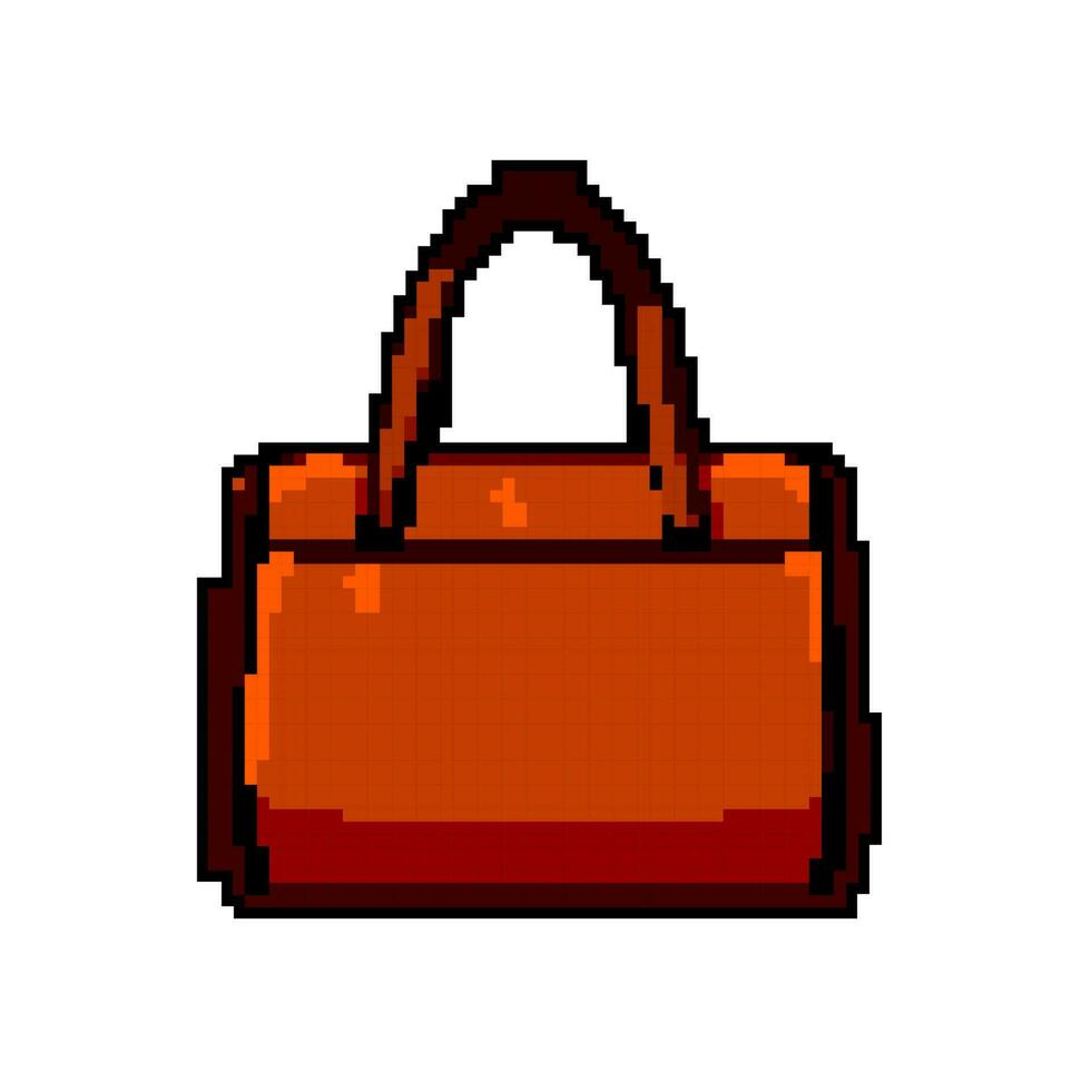 Mode Leder Tasche Frauen Spiel Pixel Kunst Vektor Illustration