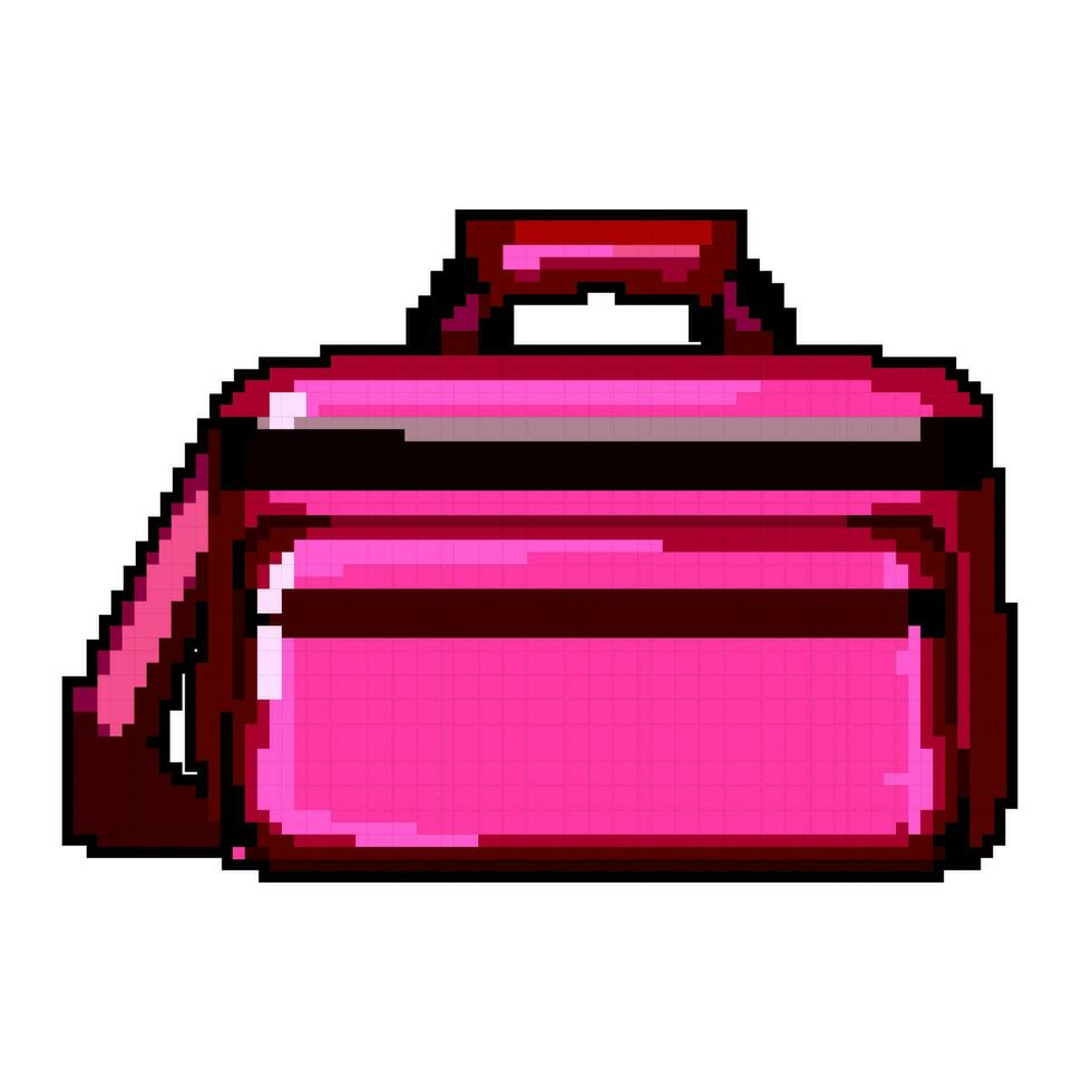 Griff Laptop Tasche Spiel Pixel Kunst Vektor Illustration