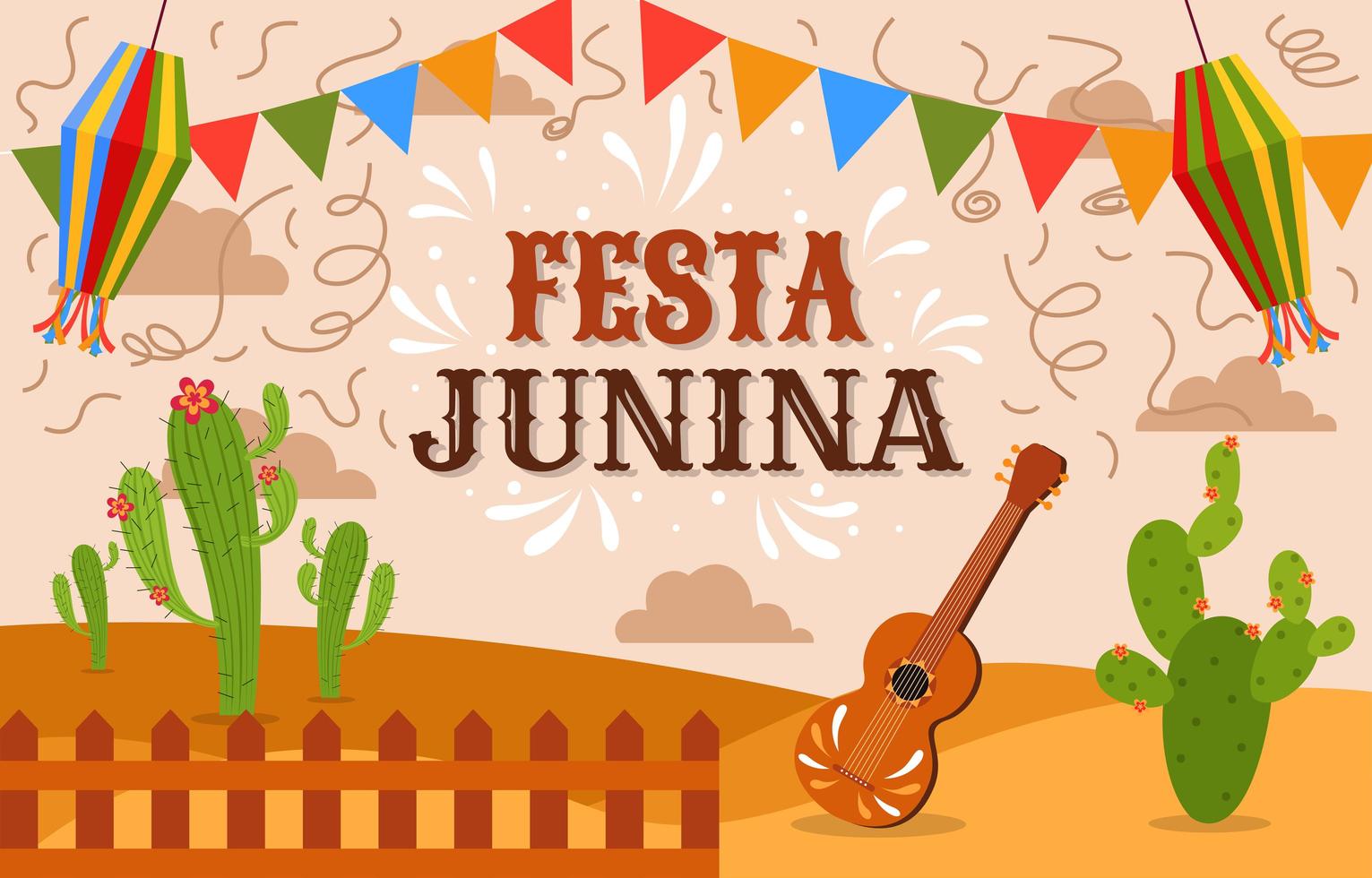 festa junina festlichkeit hintergrundkonzept vektor