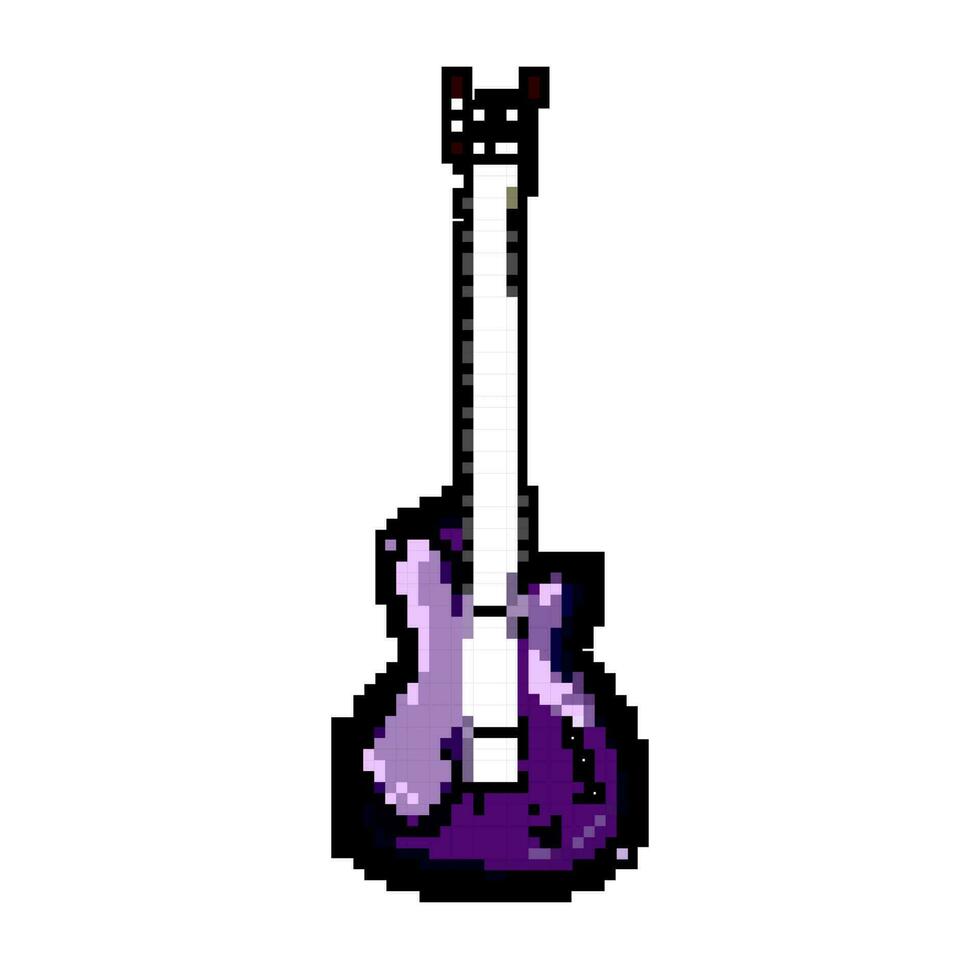 Hals Gitarre Musik- Spiel Pixel Kunst Vektor Illustration