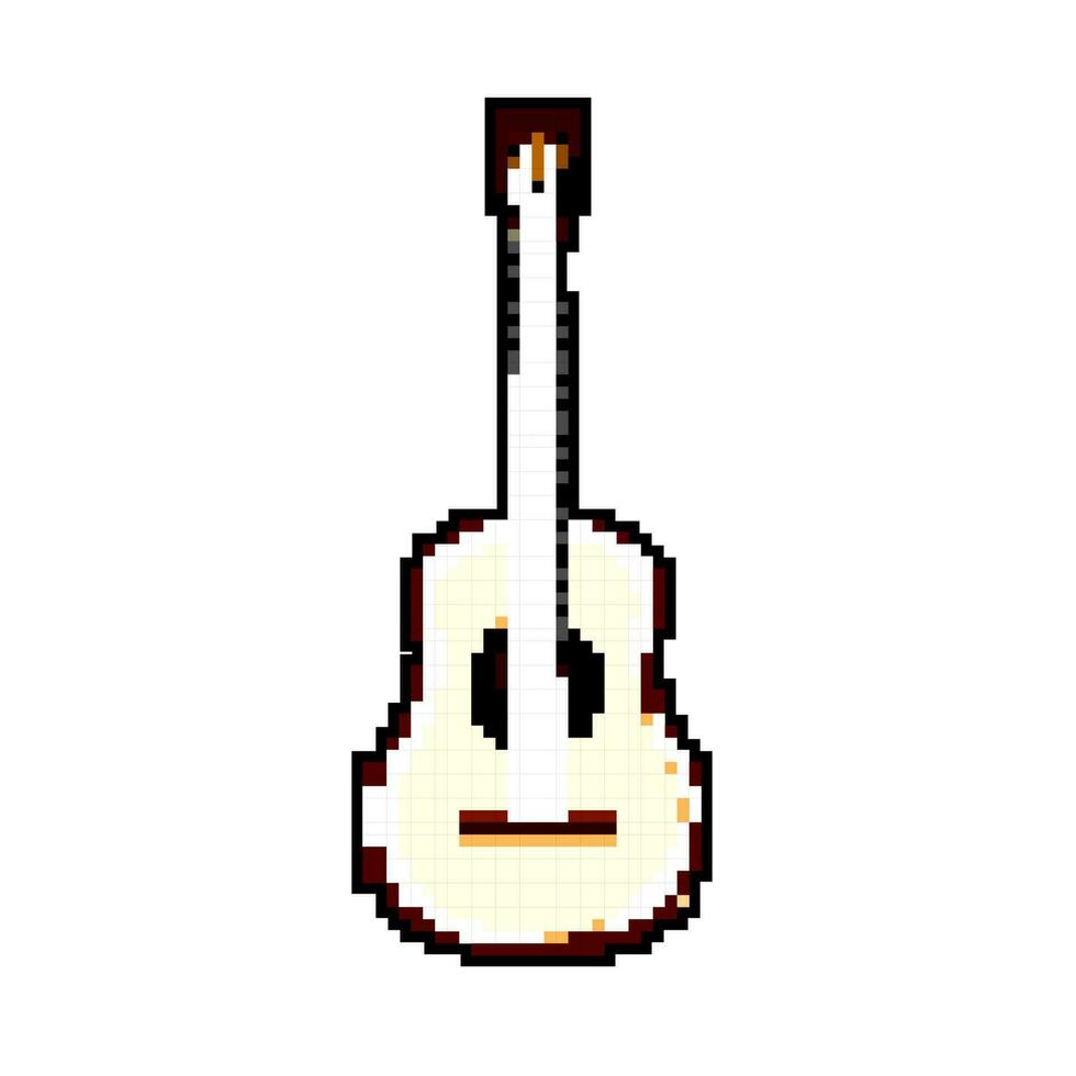 Instrument Gitarre Musik- Spiel Pixel Kunst Vektor Illustration