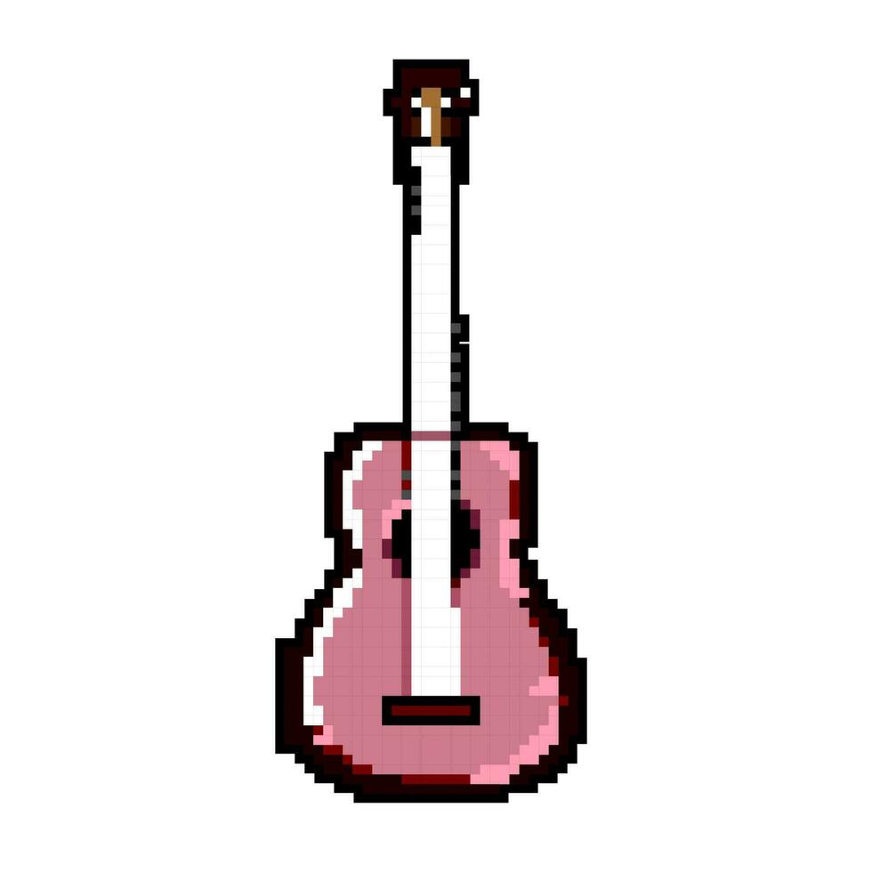 Konzert Gitarre Musik- Spiel Pixel Kunst Vektor Illustration