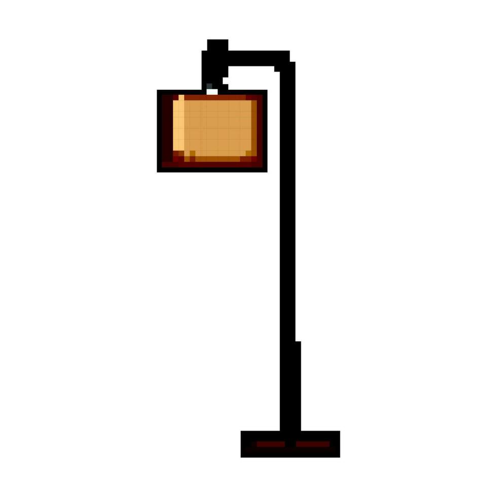 Zuhause Fußboden Lampe Spiel Pixel Kunst Vektor Illustration