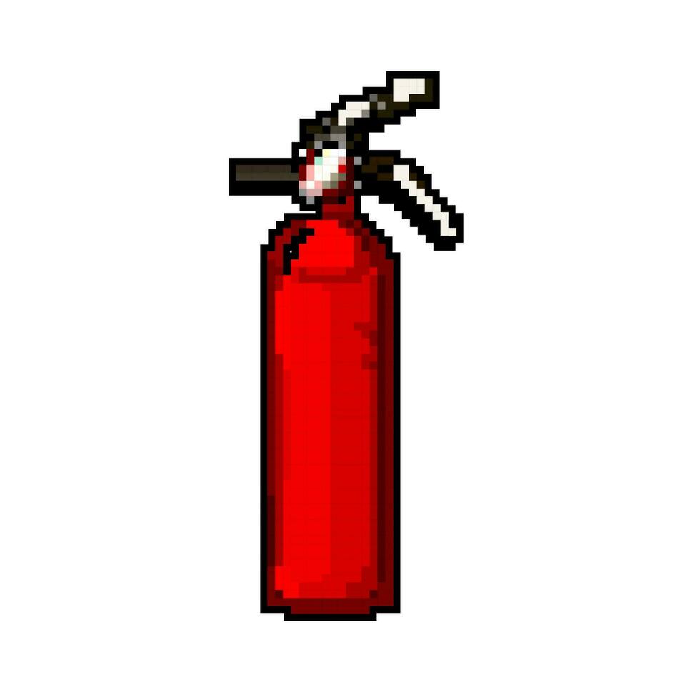 nödsituation brand eldsläckare spel pixel konst vektor illustration