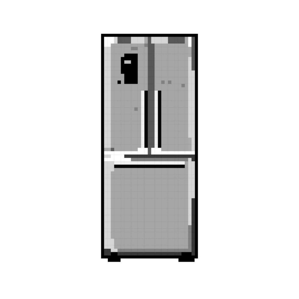 vit kylskåp kylskåp spel pixel konst vektor illustration