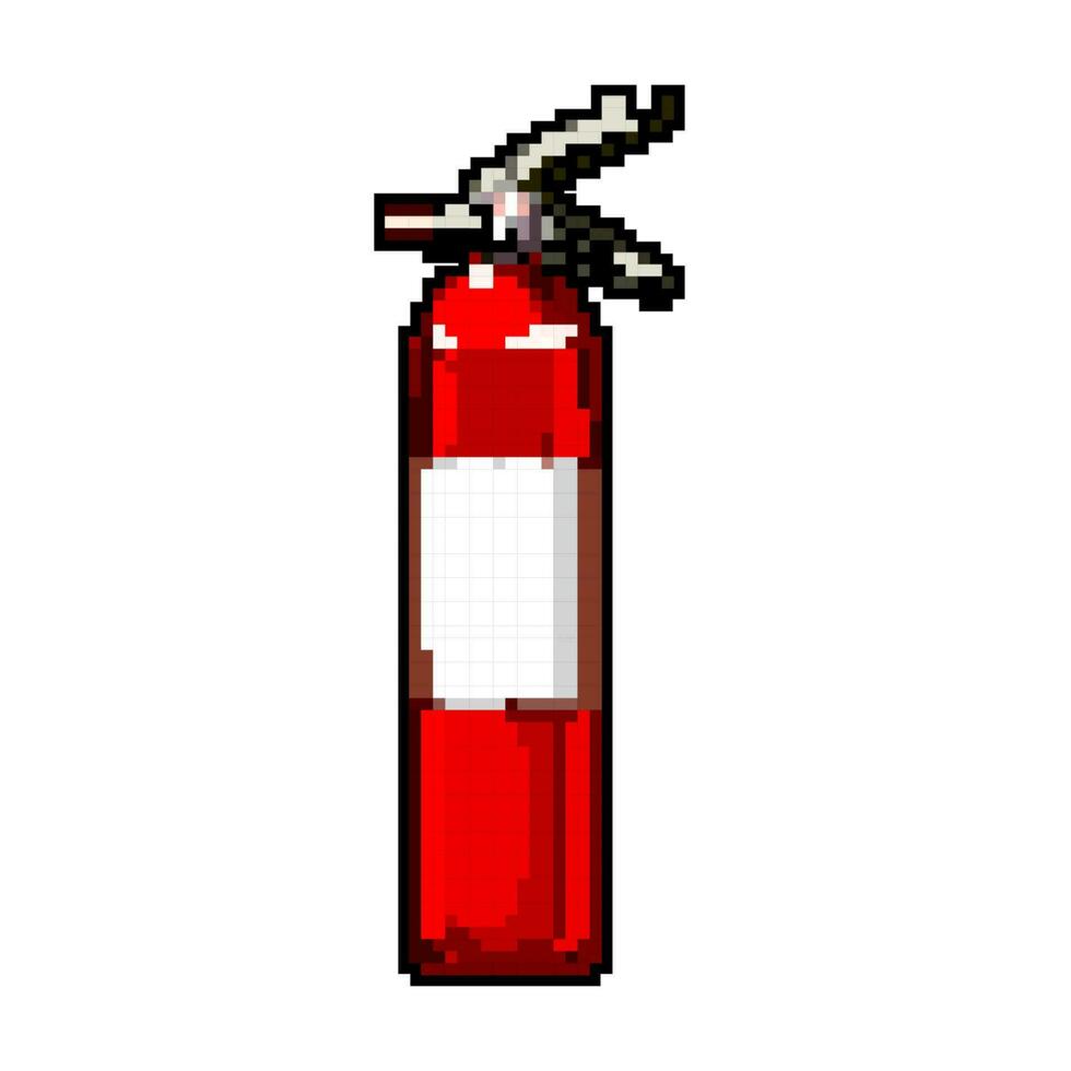 flamma brand eldsläckare spel pixel konst vektor illustration