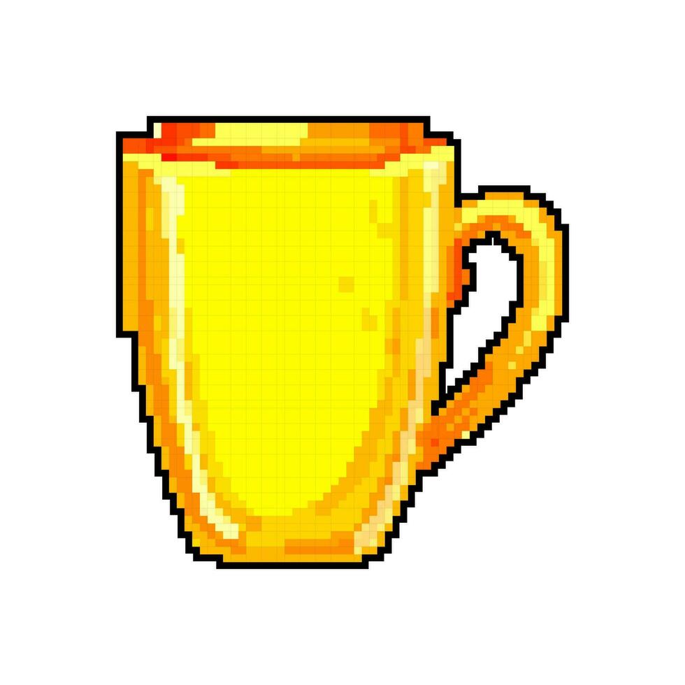 Porzellan Tasse Keramik Spiel Pixel Kunst Vektor Illustration