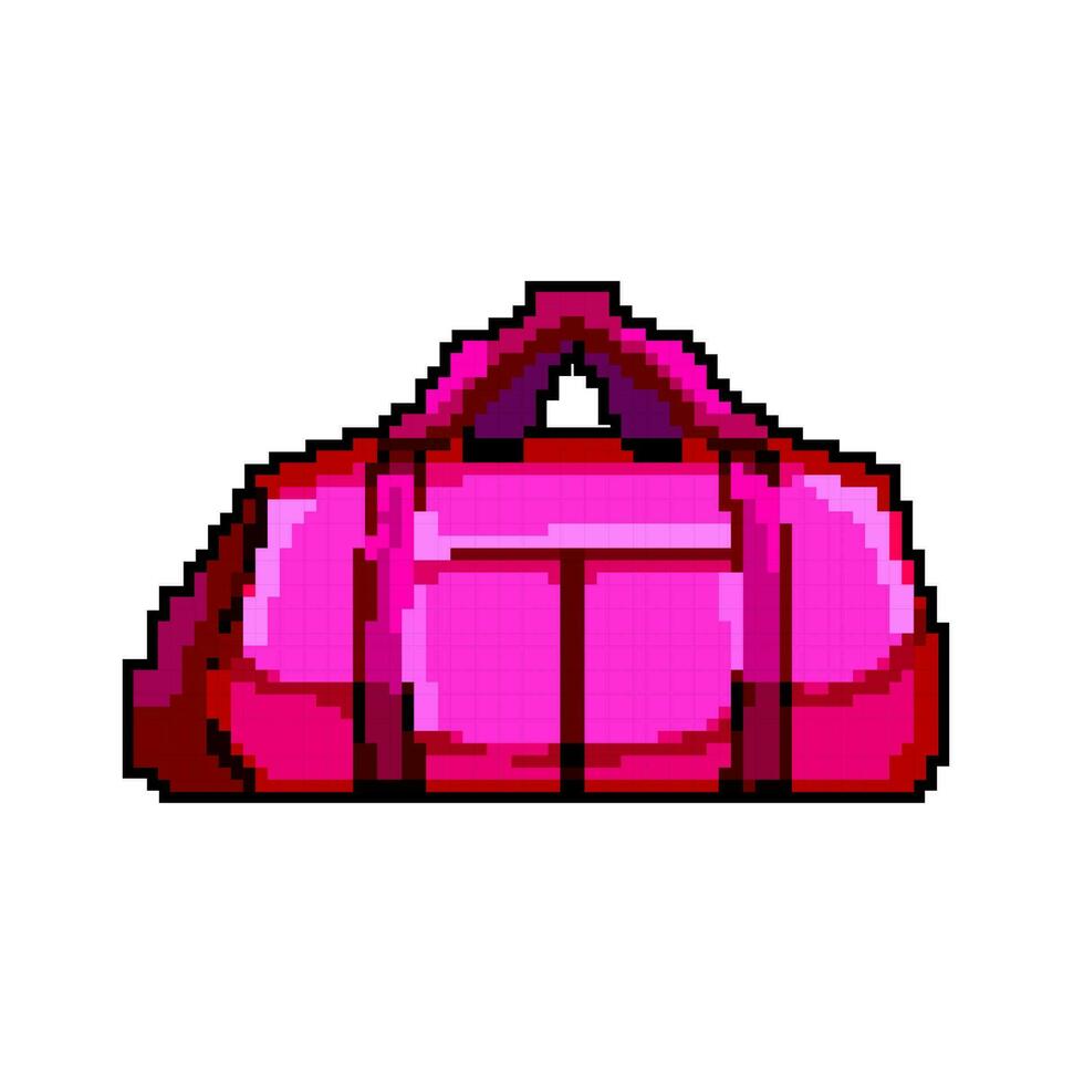 Gepäck Fitness Tasche Spiel Pixel Kunst Vektor Illustration