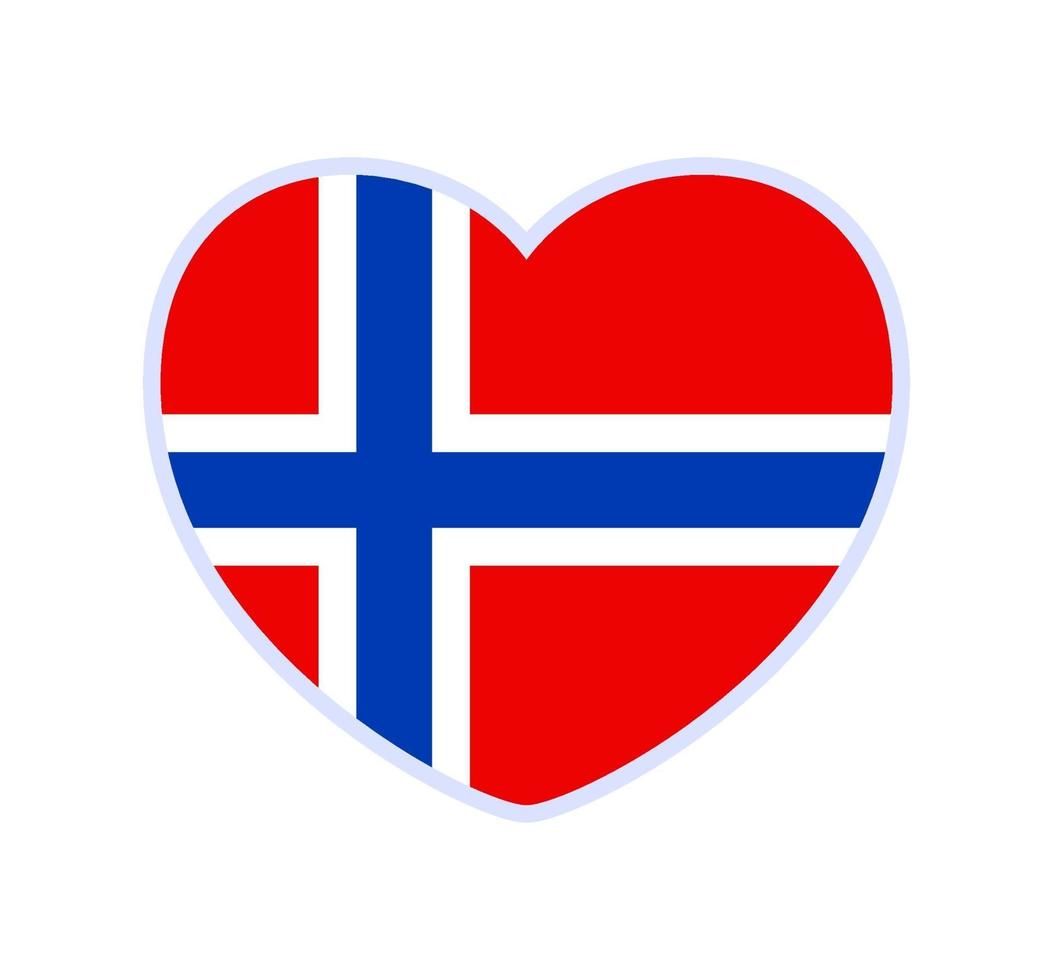 Norwegen Flagge in Form eines Herzens vektor