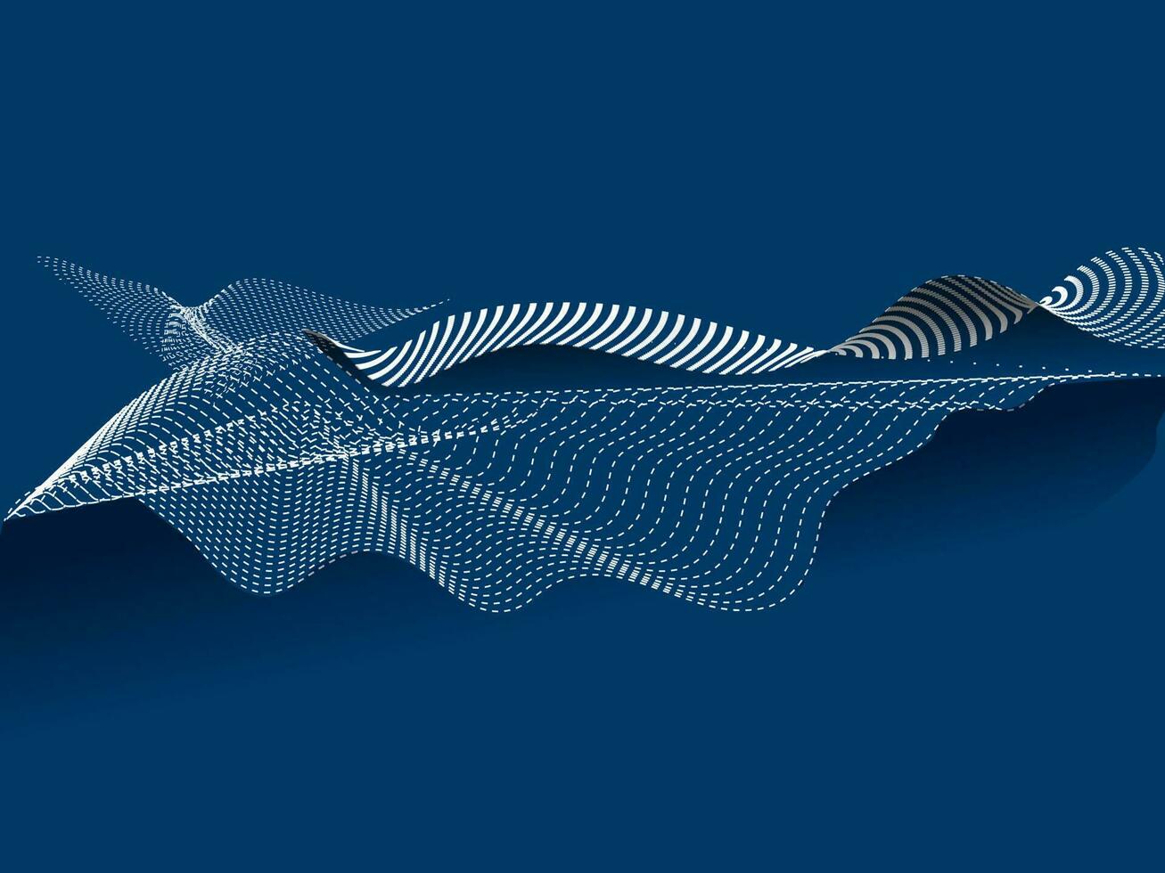 dynamisch futuristisch Digital fließend Welle Partikel abstrakt Hintergrund. vektor