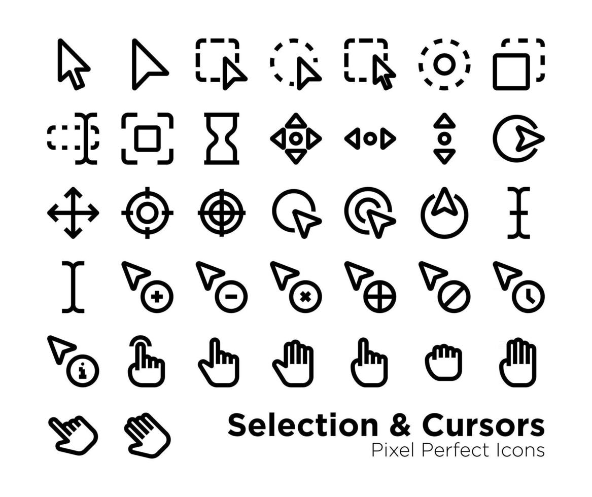 Auswahlcursor-Symbole vektor