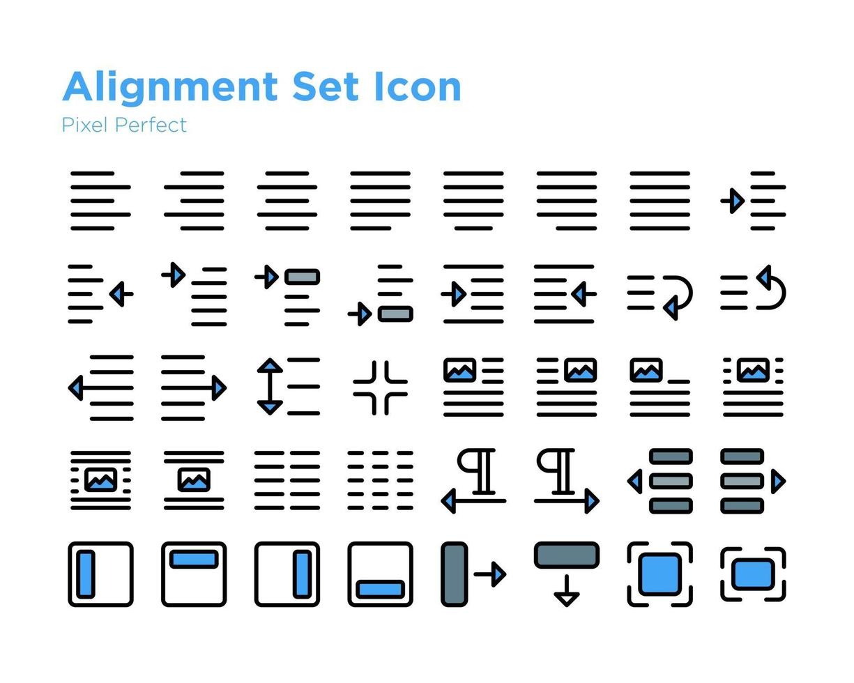 Ausrichtungssatz Symbol Pixel perfekt vektor