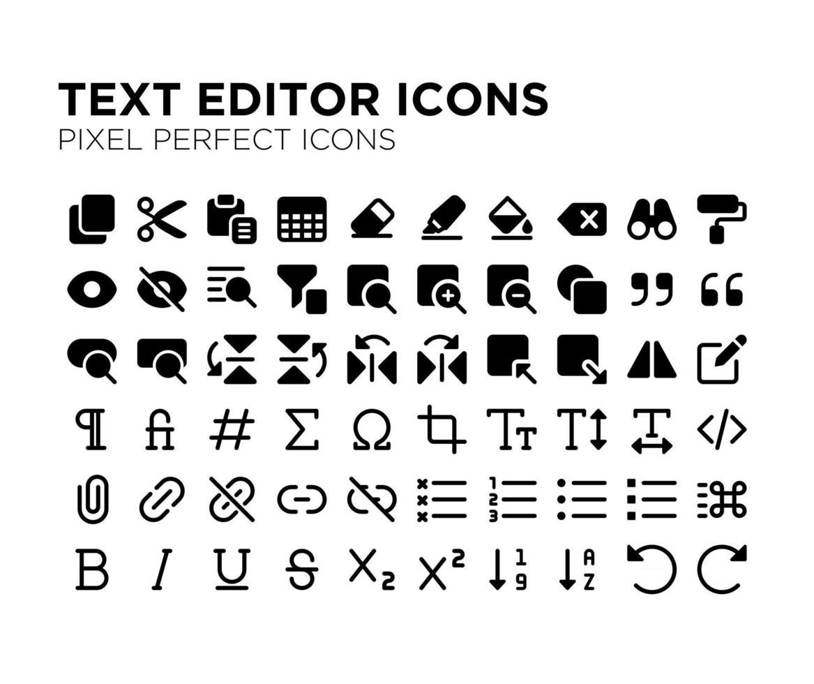 Texteditor Pixel perfektes Symbol vektor