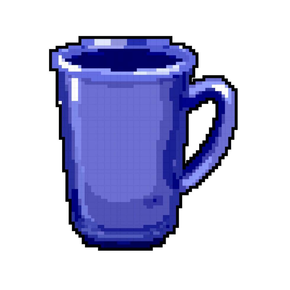 trinken Tasse Keramik Spiel Pixel Kunst Vektor Illustration