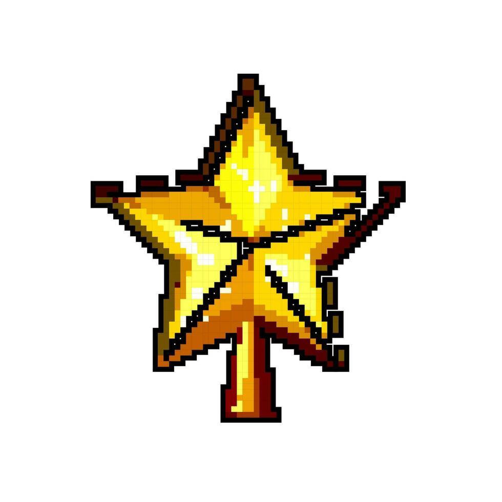 guld jul stjärna spel pixel konst vektor illustration