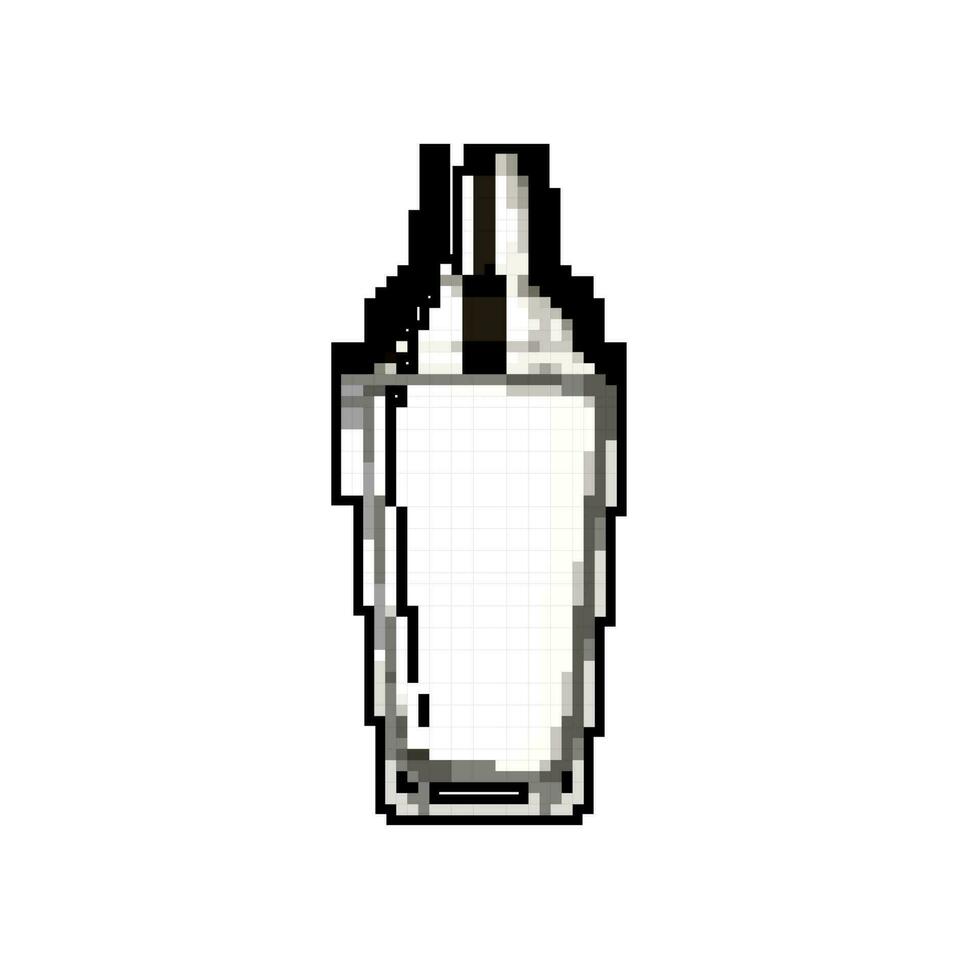 Glas Cocktail Shaker Spiel Pixel Kunst Vektor Illustration