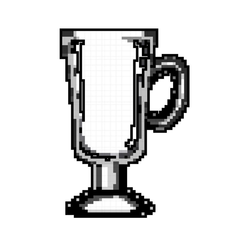 cappucino kaffe glas spel pixel konst vektor illustration