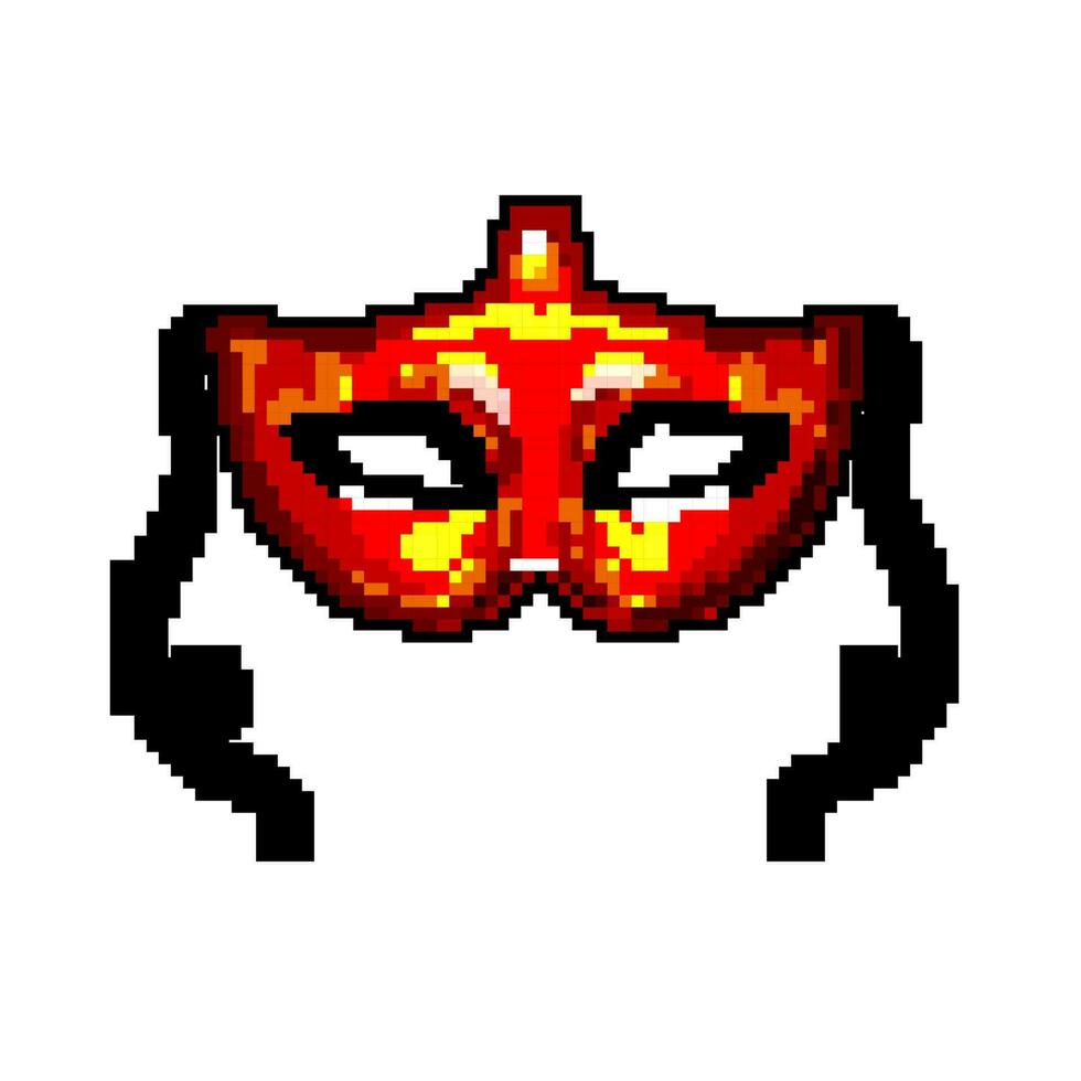 Venedig karneval mask spel pixel konst vektor illustration