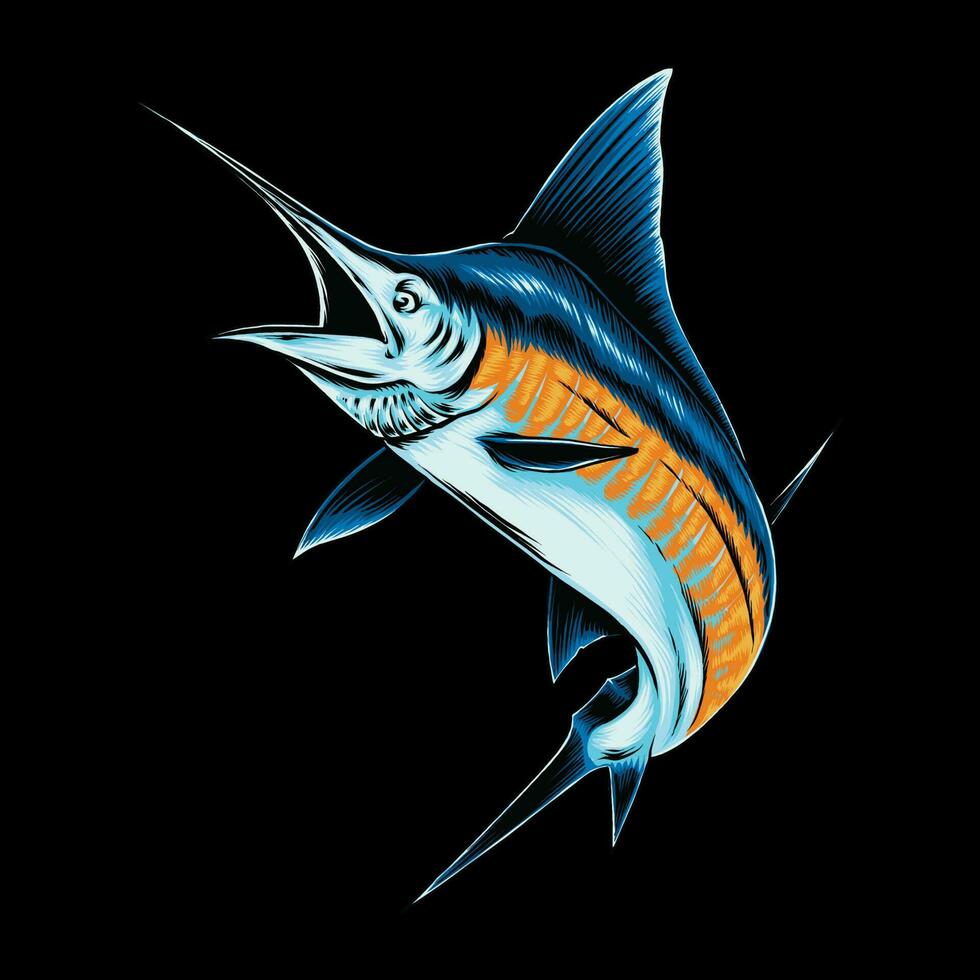 Marlin Fisch Springen vektor