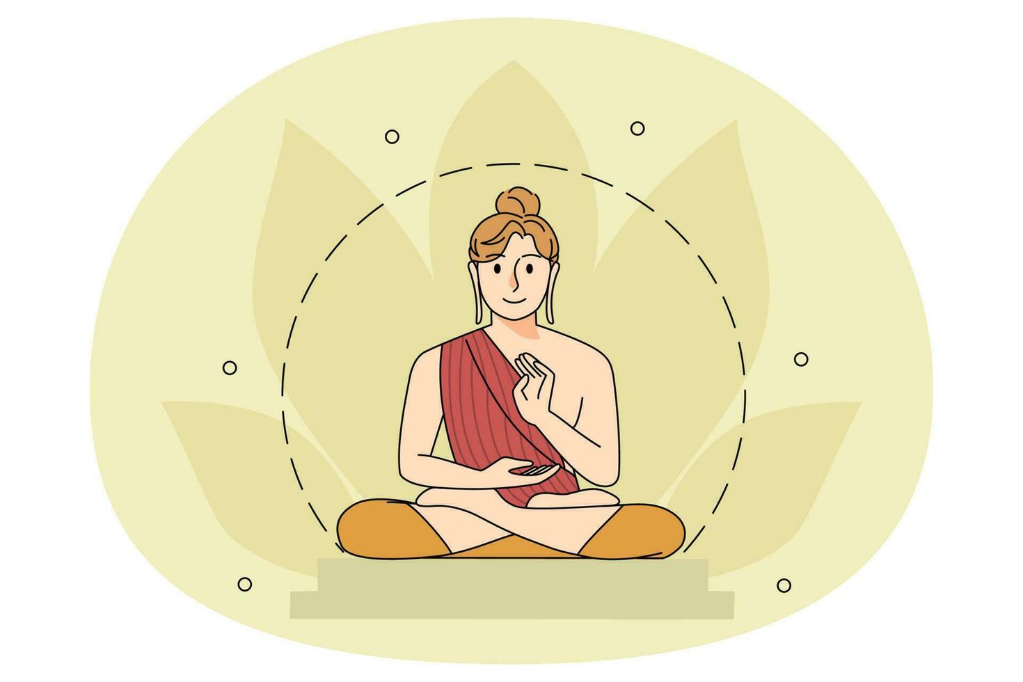 lugna person i lotus placera på buddha purnima vektor