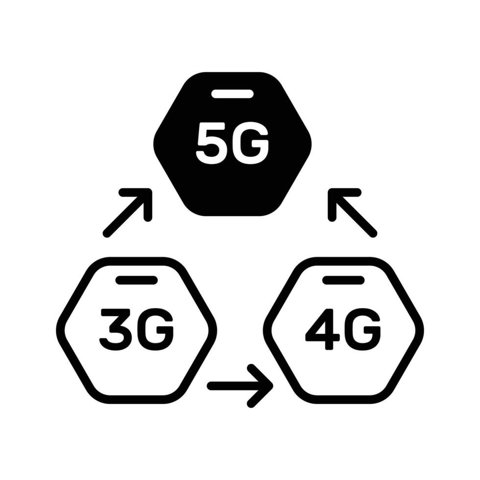 kolla upp detta kreativt designad ikon av 5g teknologi i modern stil, lätt till använda sig av vektor