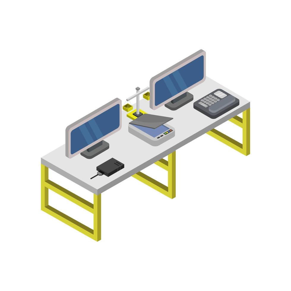 isometrischer Schreibtisch vektor