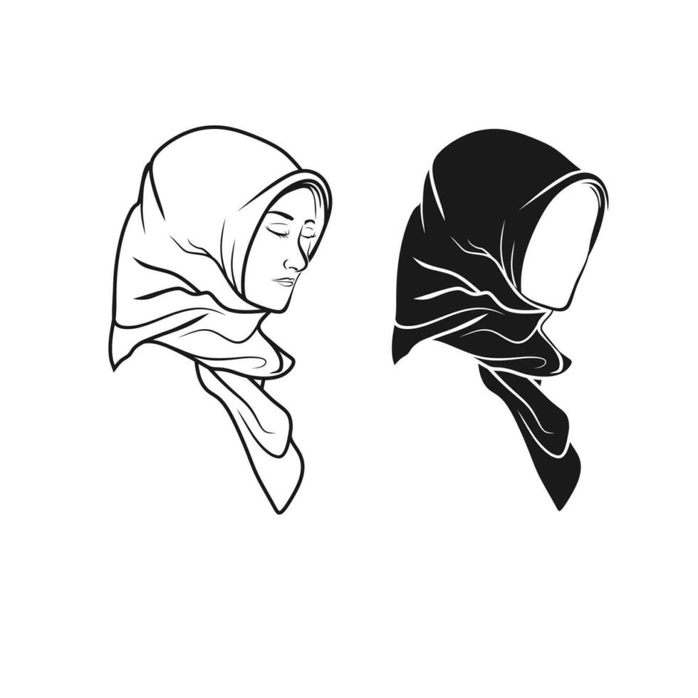 skönhet muslim scarf vektor logotyp isolerat på vit bakgrund