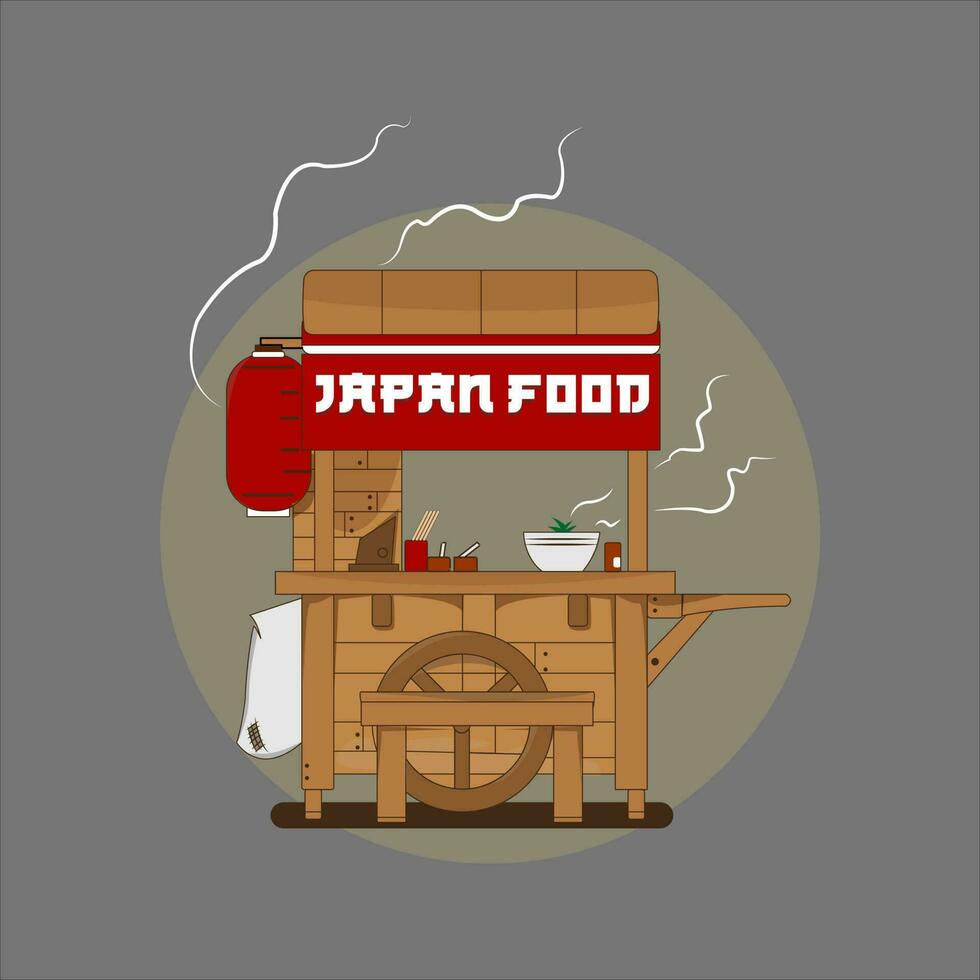 vektor japansk mat vagn oishi