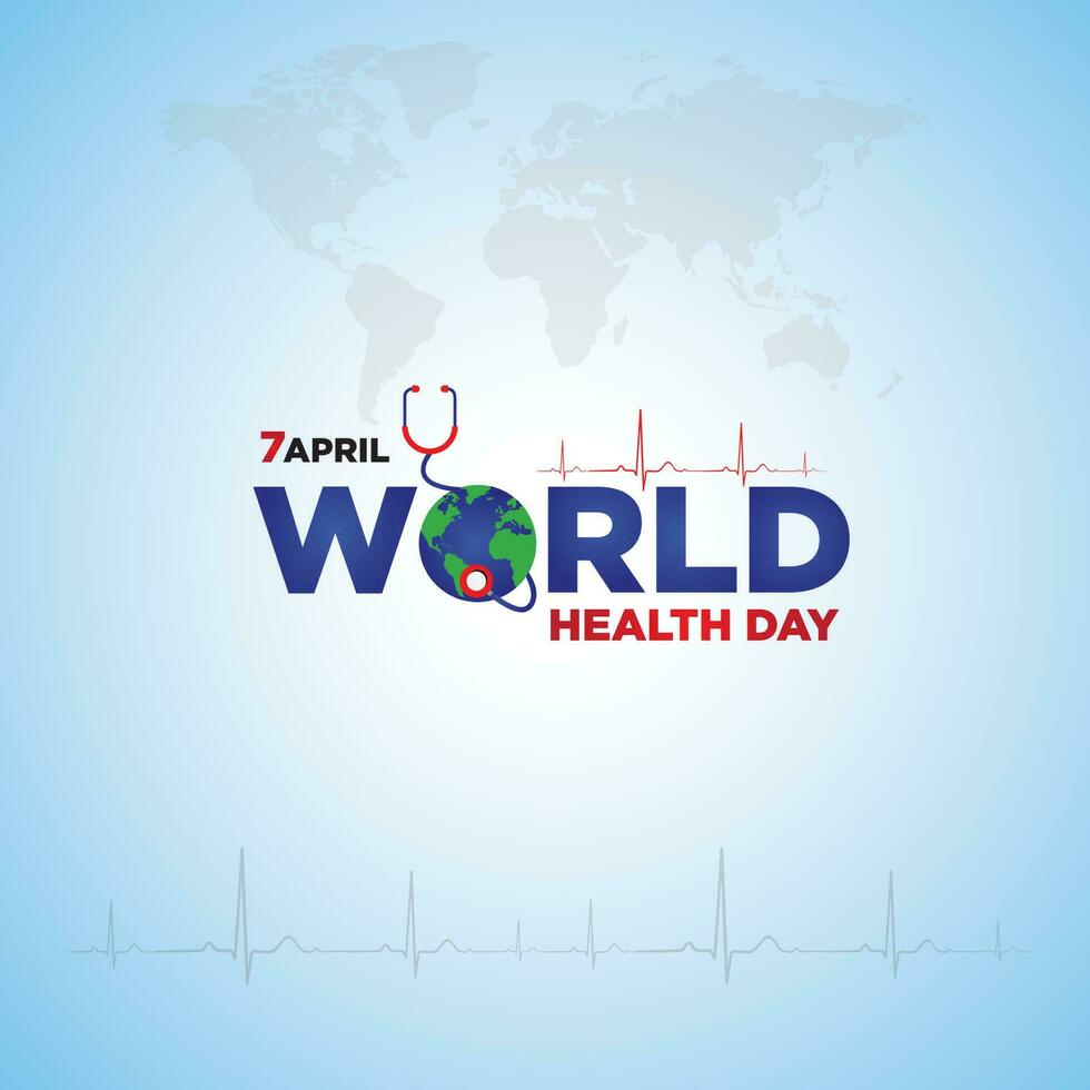 Welt Gesundheit Tag. Welt stark Gesundheit Vektor Design. Vektor Illustration zum Welt Gesundheit Tag im Blau Hintergrund.