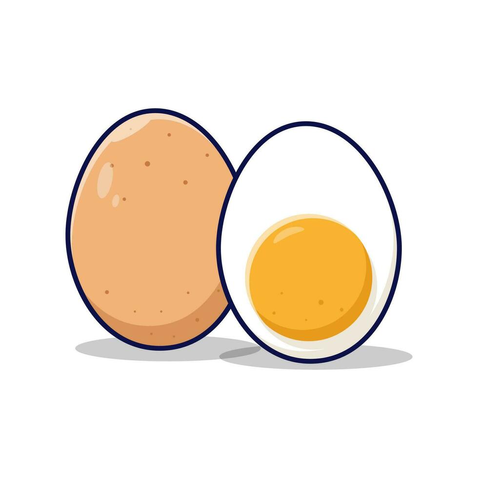 kokt kyckling ägg vektor illustration. kokt kyckling ägg ikon begrepp isolerat. platt design