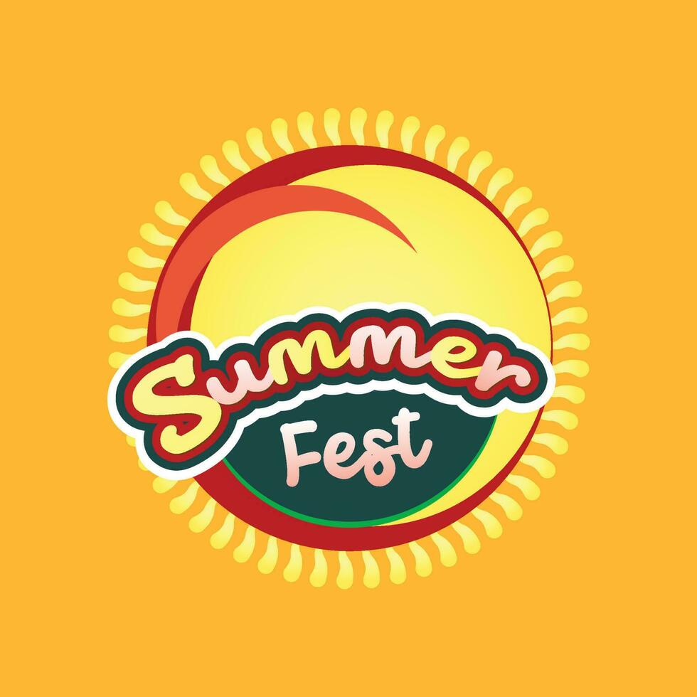 sommar fest logotyp vektor