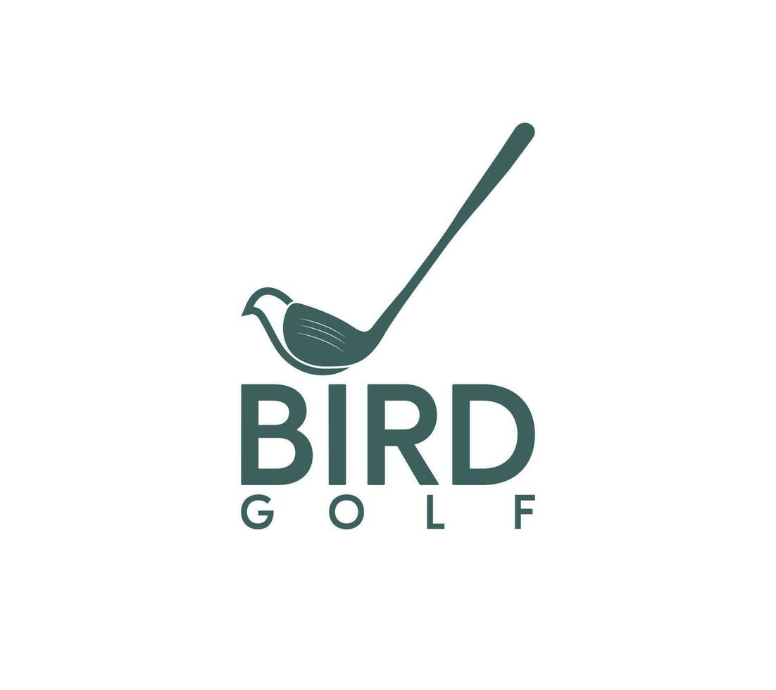 fågel golf logotyp design på vit bakgrund, vektor illustration.