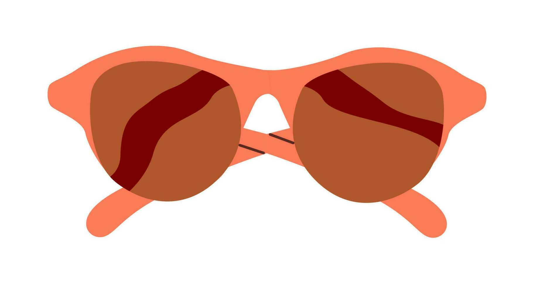 Mode, Sommer, Strand Sonnenbrille zum Frauen. Vorderseite Aussicht von Sonne Brillen. eben Vektor Illustration auf Weiß Hintergrund.