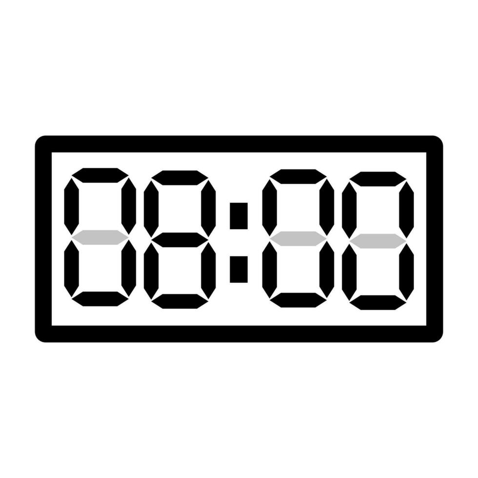 Digital Uhr Zeit Symbol oder Alarm vektor