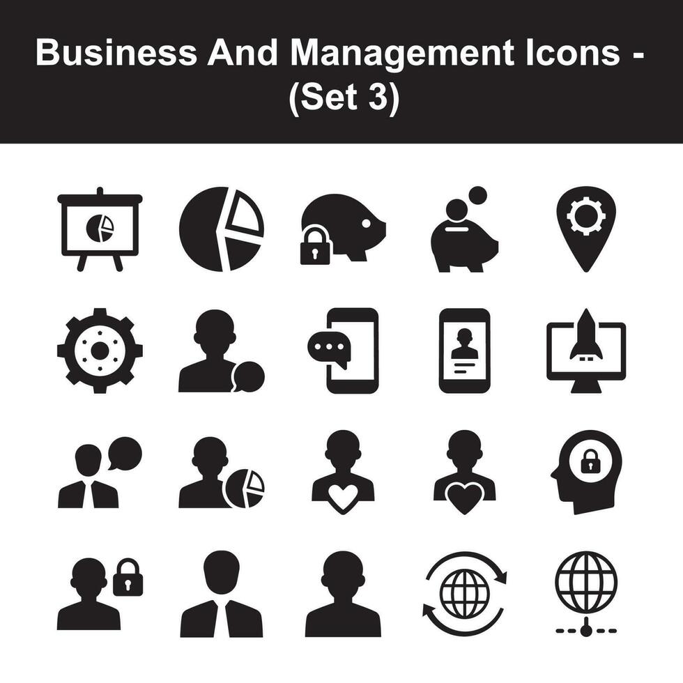 företag och förvaltning ikoner - uppsättning 3 vektor