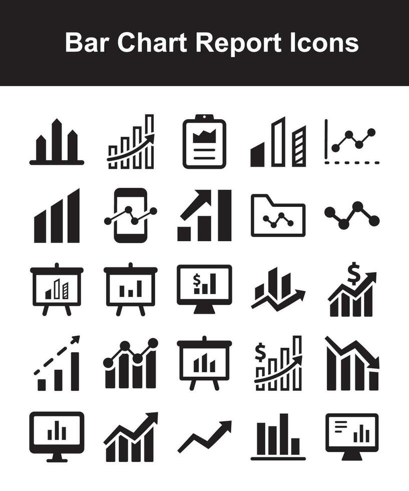 Bar Diagramm Bericht Symbole vektor