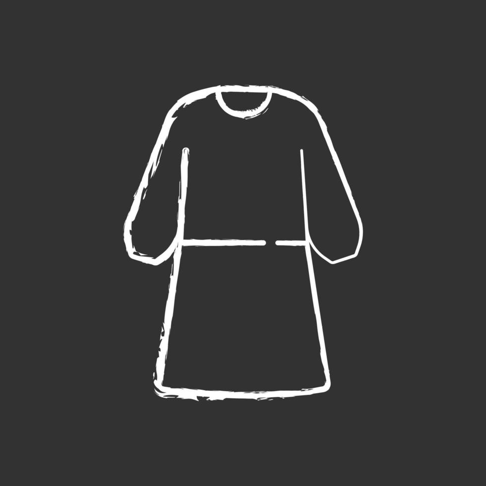 Isolation Kleid Kreide weiße Ikone auf schwarzem Hintergrund vektor