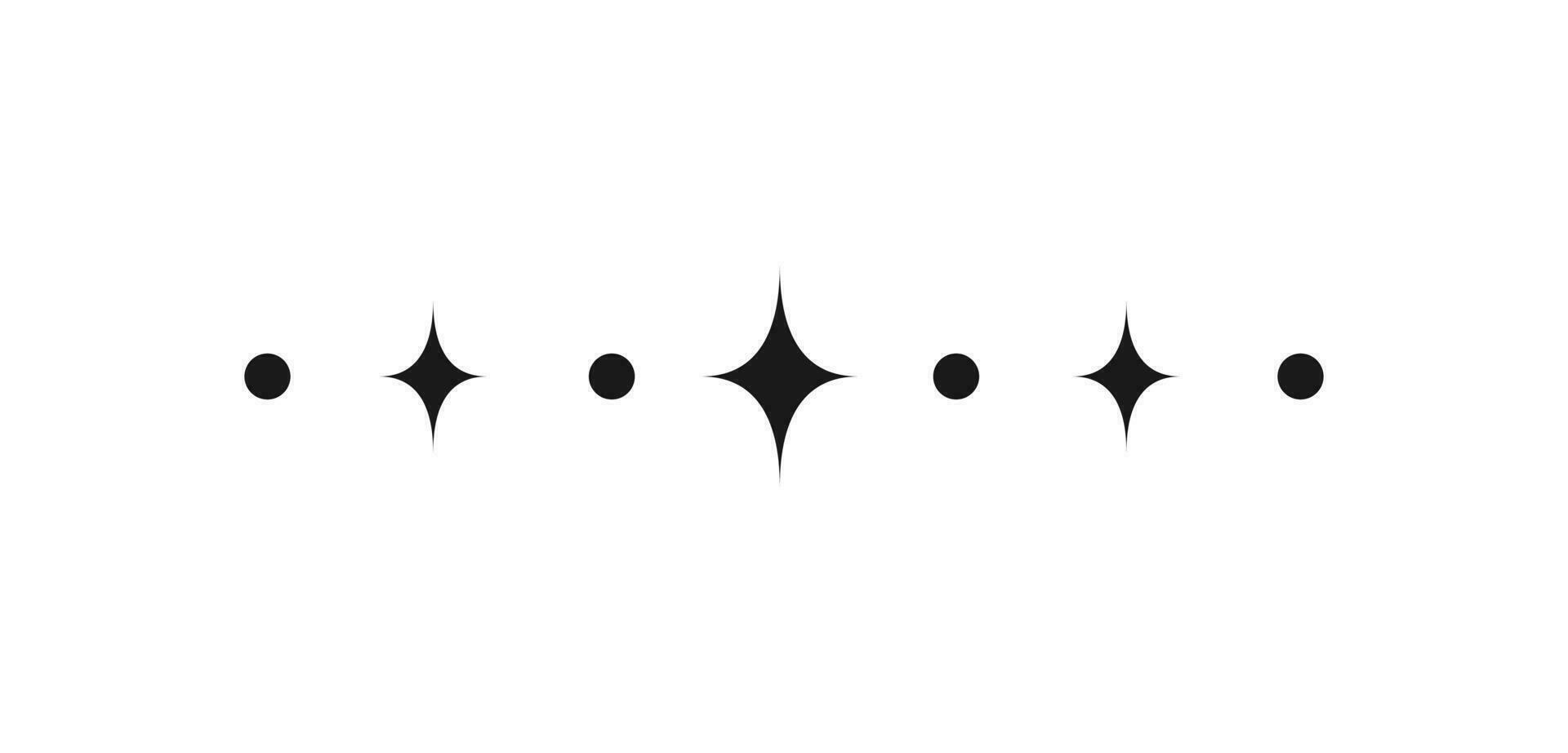 himmelsk stjärna gnistra mönster linje text delare. utsmyckad boho mystiker separator dekorativ element vektor
