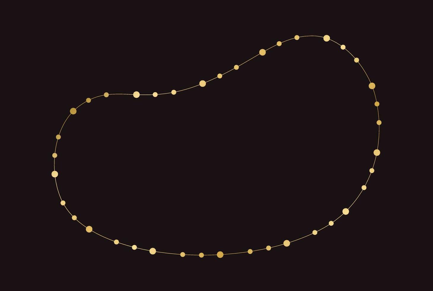 guld jul fe- lampor ram gräns mall. abstrakt gyllene prickar cirkel ram. vektor