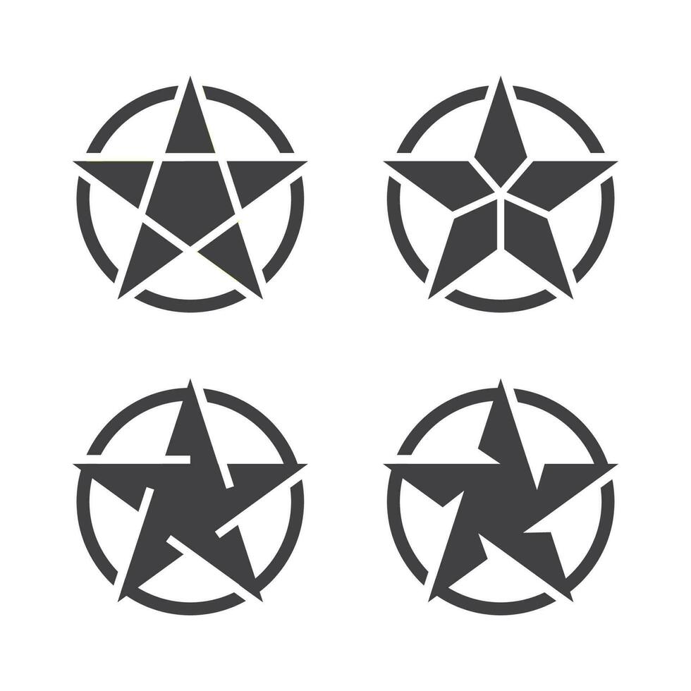 Star gestalten Symbol einstellen isoliert Vektor Illustration.