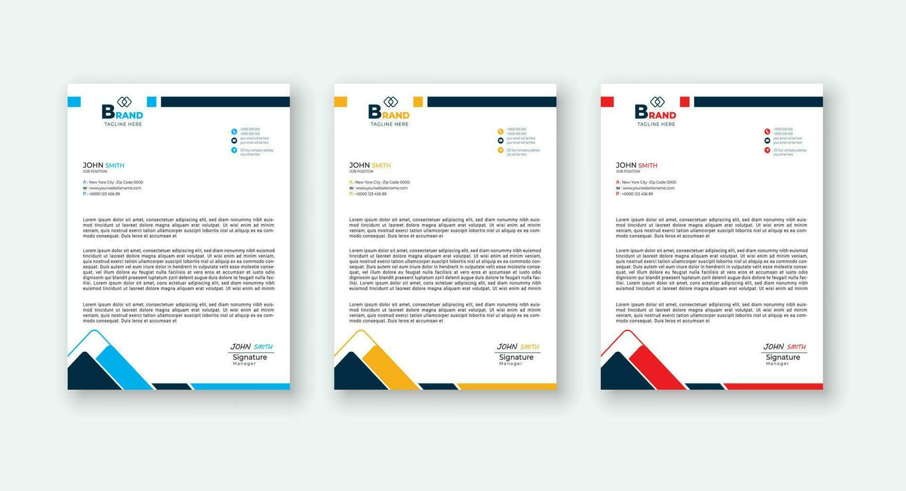 modern kreativ rena företag brev design mall företags- brev vektor illustration.