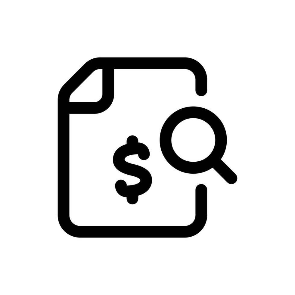 einfach finanziell Datei Symbol kombinieren mit Suche Symbol auf Es. das Symbol können Sein benutzt zum Webseiten, drucken Vorlagen, Präsentation Vorlagen, Illustrationen, usw vektor