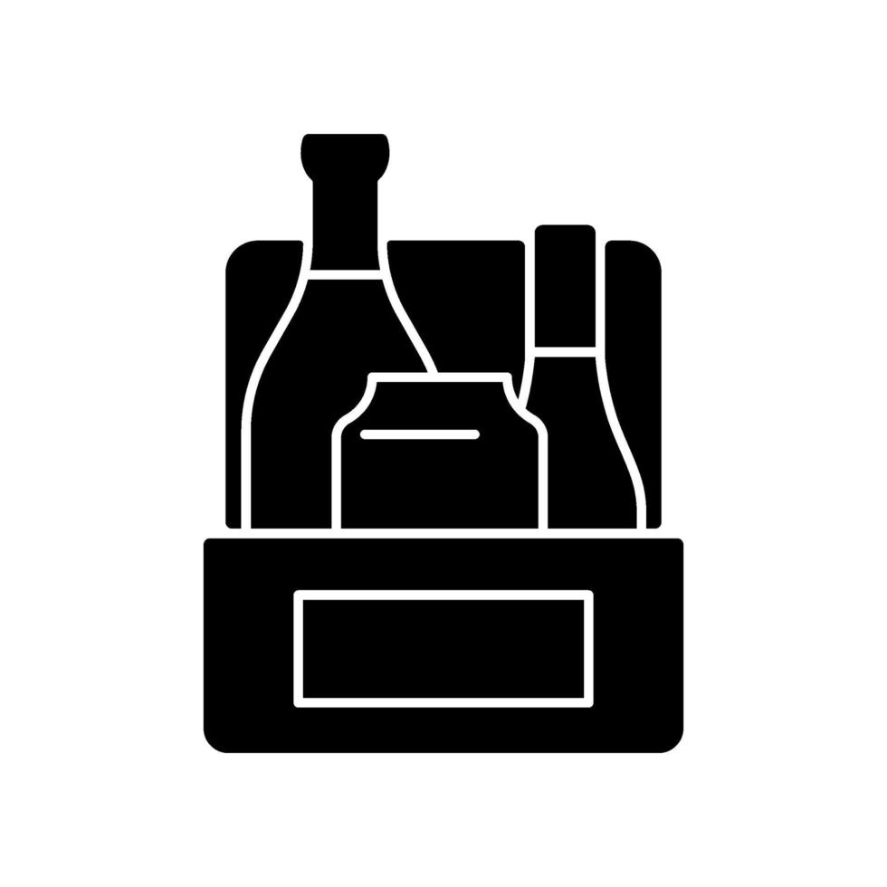 alkoholisches Getränk, um schwarze Glyphenikone zu gehen vektor