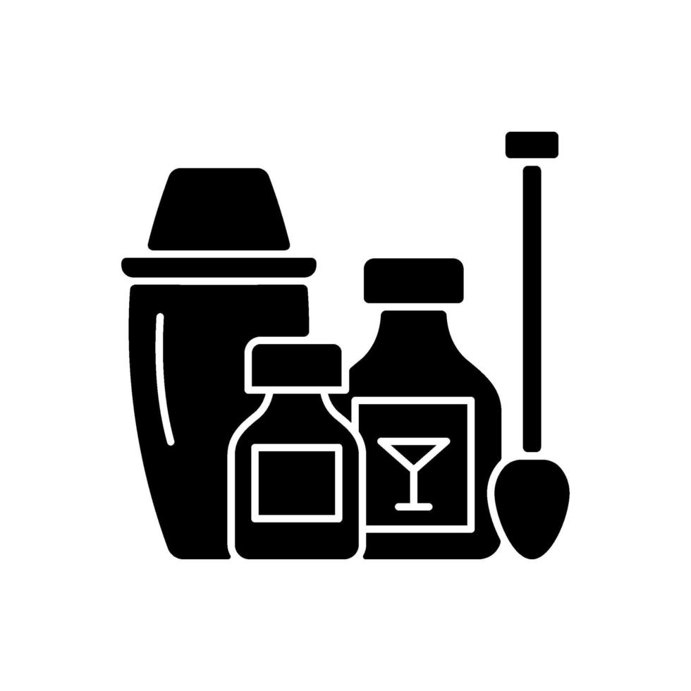 Cocktail Kits schwarz Glyphe Symbol vektor