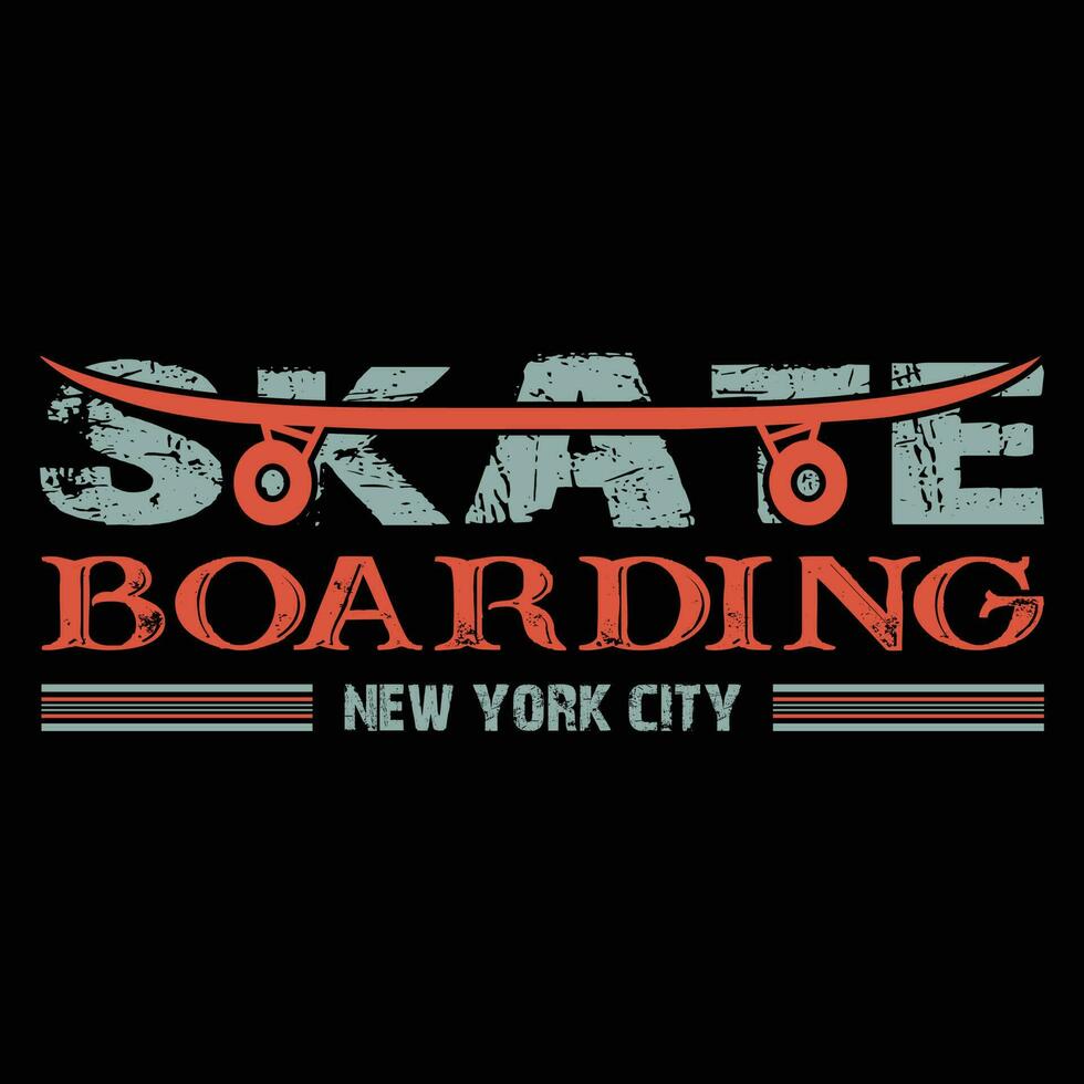 Skateboarding New York City T-Shirt-Design vektor