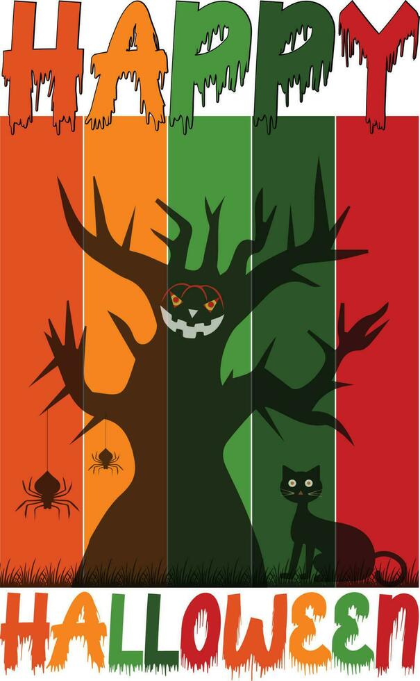 Fröhliches Halloween-T-Shirt-Design vektor